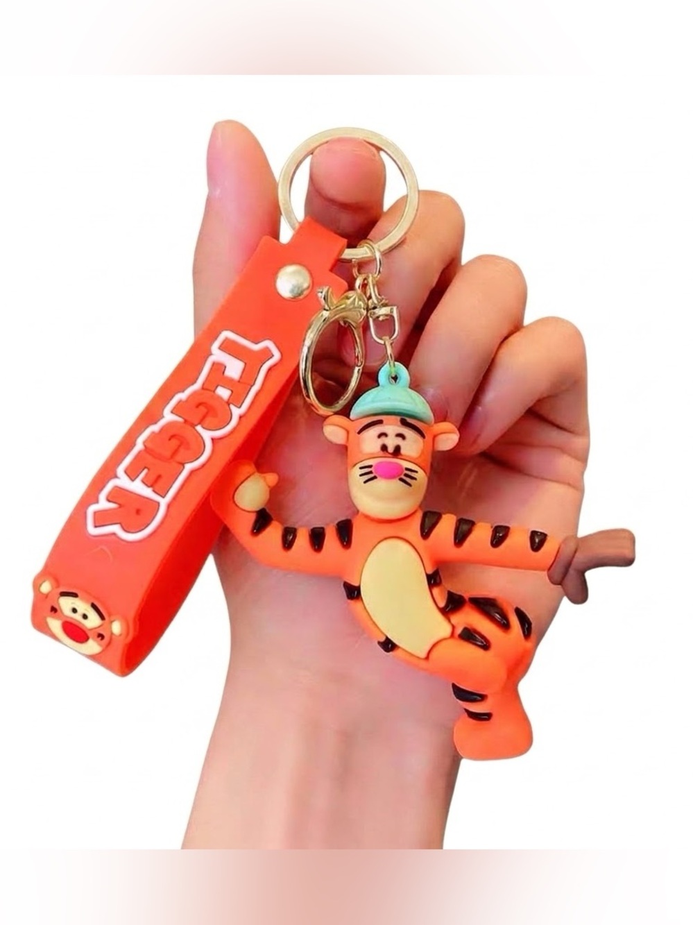 Disney Winnie The Pooh Tigger Baseball Pitcher Silicone Keychain Bag Charm